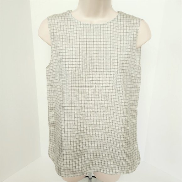 THEORY Grid Silk Shell Top, Petite - Picture 4 of 10